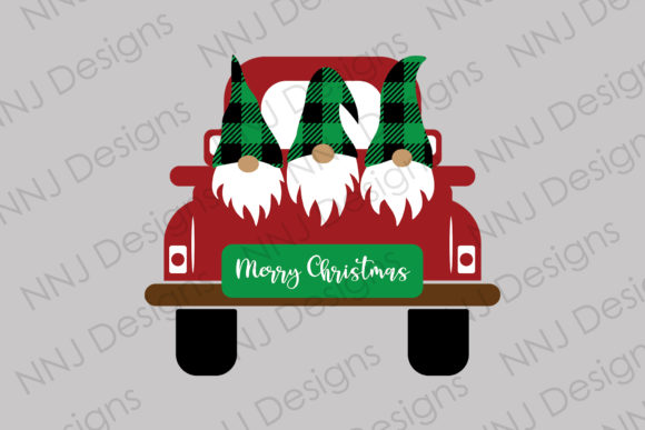 A Festive Gnome Truck Graphics for Crafty Illustrations