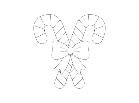 Christmas Candy Stick Outline Icon: A Festive Graphics Addition