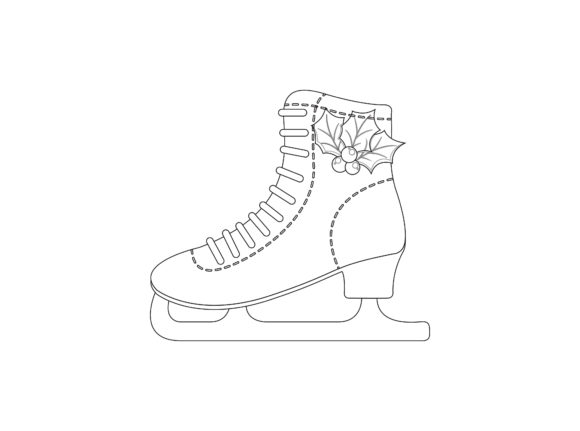 Christmas Ice Skates Shoes Outline Icon: A Versatile Graphics Asset