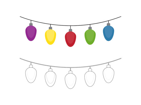 Christmas Lights Fill Outline Icon: Perfect for Graphics and Illustrations