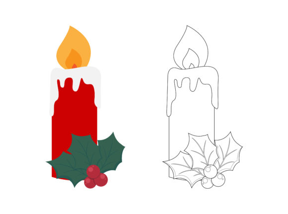 Christmas Red Candle: A Festive Embroidery Design