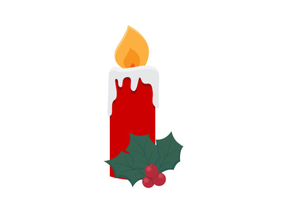 Christmas Red Candle Graphics for Seasonal Illustrations
