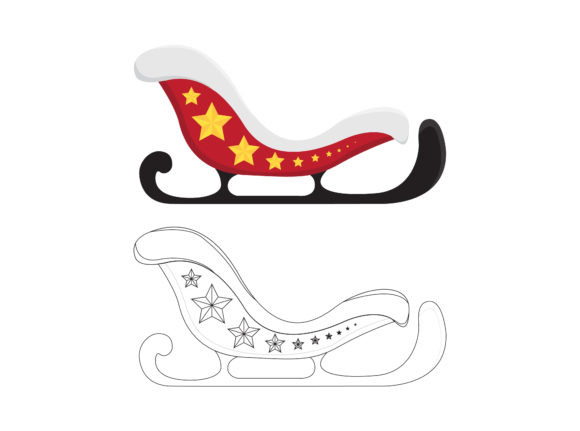 Christmas Santa Sleigh Fill Outline Icon: A Festive Graphics Must-Have