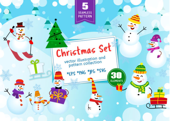 Christmas Set: A Charming Graphics and Illustrations Bundle