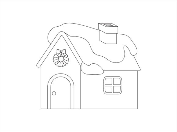 Christmas Snow House Outline Icon: A Versatile Graphics Illustration