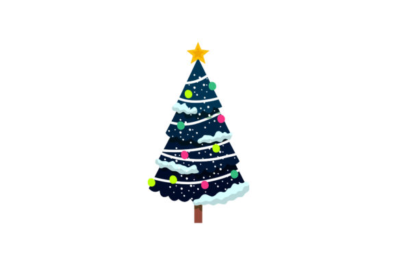 Christmas Tree Illustration for Embroidery Projects