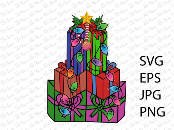 Gift Christmas Tree: A Festive Graphic for Creative Projects
