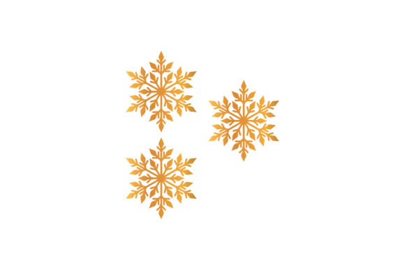 Gold Snow Christmas Illustrations for Holiday Graphics
