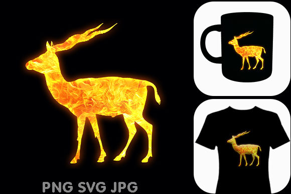 Reindeer Fire Deer Moose Christmas Icon: A Versatile Graphics Asset