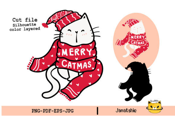 Reviewing the Cute Happy Cat Red Christmas Scarf SVG Illustration